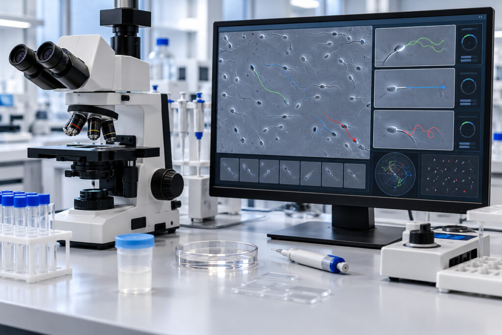 Astenozoospermiyada spermatozoidlar harakatchanligini baholash: mikroskop va monitordagi harakat yoʻllari